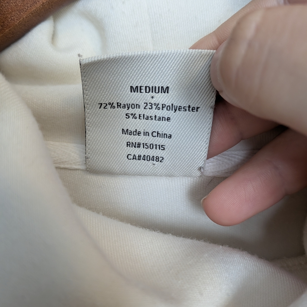 Varley Cream Varley Freya Funnel Neck Sweatshirt Size Medium - Picture 4 of 7